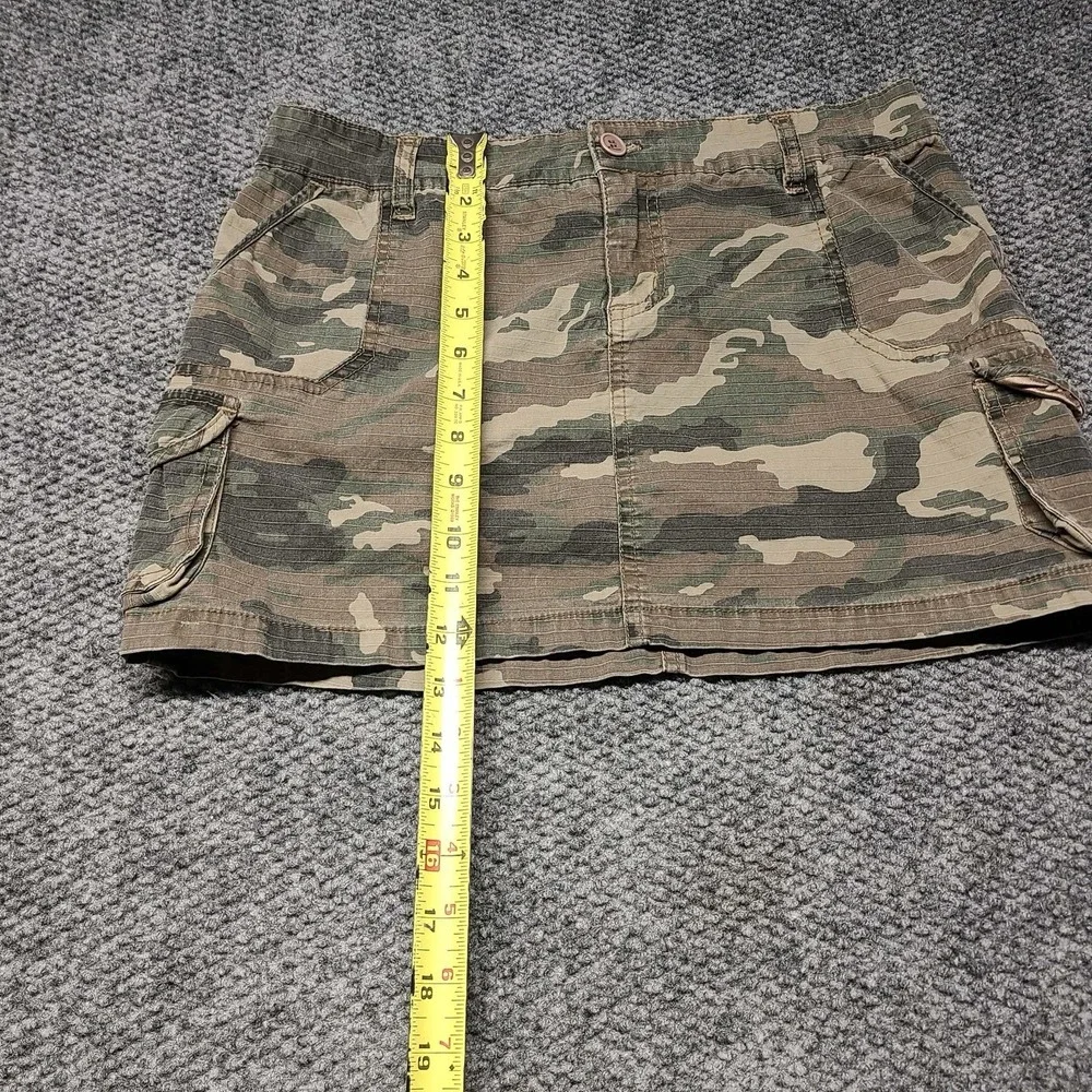 Y2k Nori Camo Cargo Mini Skirt Sz 9 Green Camouflage Streetwear Utility